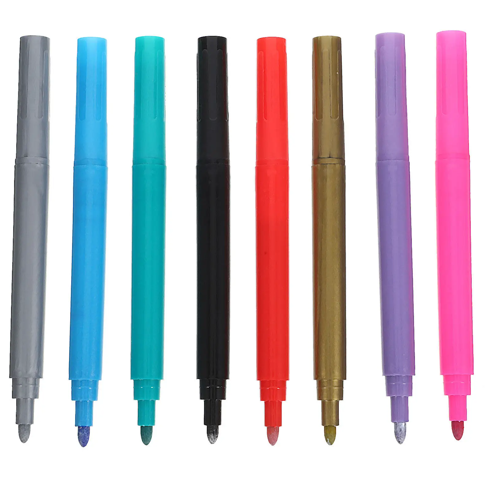 

8Pcs Metallic Wine Glass Markers Washable Quick Drying Colorful Paint Pens for Party Scrapbooks Calligraphy Art