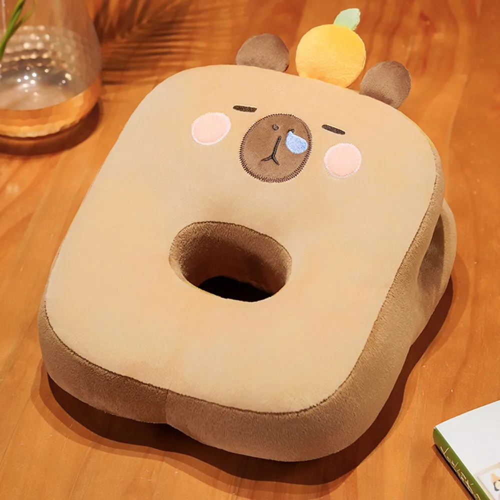 

Double-sided Capybara Office Nap Pillow Super Soft Keep Warm Hand Warmer Pillow Stuffed Hand Hold Capybara Neck Pillow Men Women
