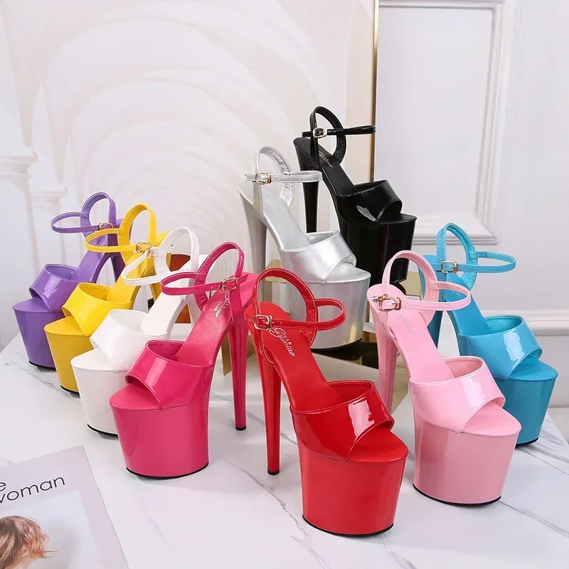 

Туфли женские Супер высокие, пикантные сандалии для шоу, высокий каблук 20 см, босоножки на платформе, Клубная Классическая обувь, цвет без одежды