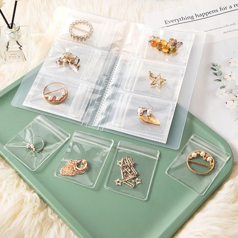 

Clear Jewelry Storage Albums 84/160Grid Anti-Oxidation Plastic Pouches Portable Rings Earrings Necklace Bracelet Jewelry Bags