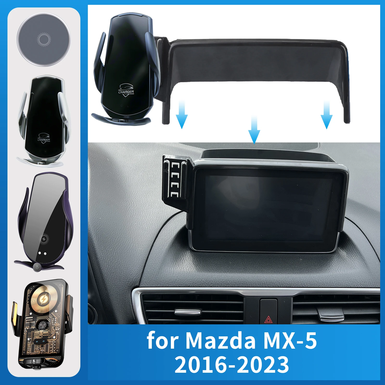 Car Mobile Phone Holderfor Mazda MX-5 2016-2023 ND MX5 Miata RoadsterGPS Bracket Charging Stand Auto Accessories