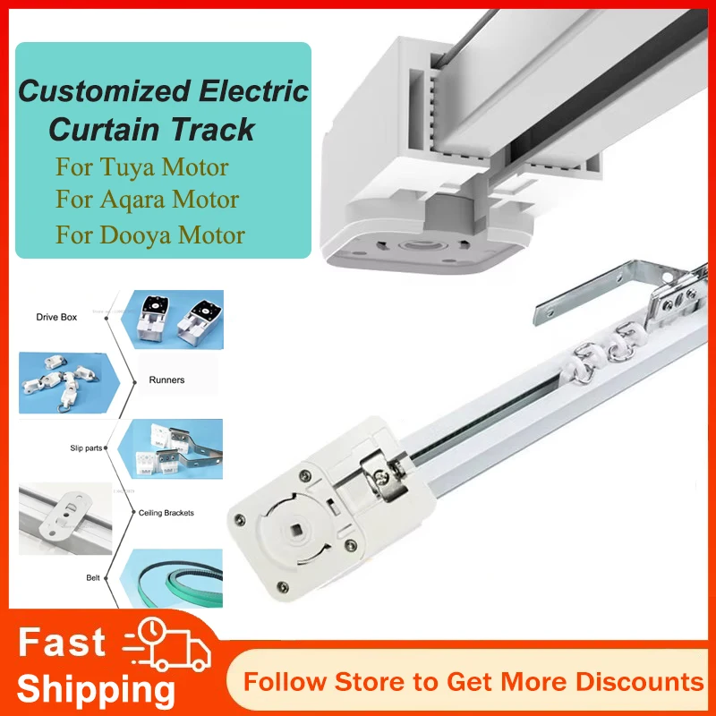Smart Curtain Track Rails Electric Cornice For Aqara C3 B1 Tuya Wifi Zigbee Curtains Motor Automatic Curtain Control System
