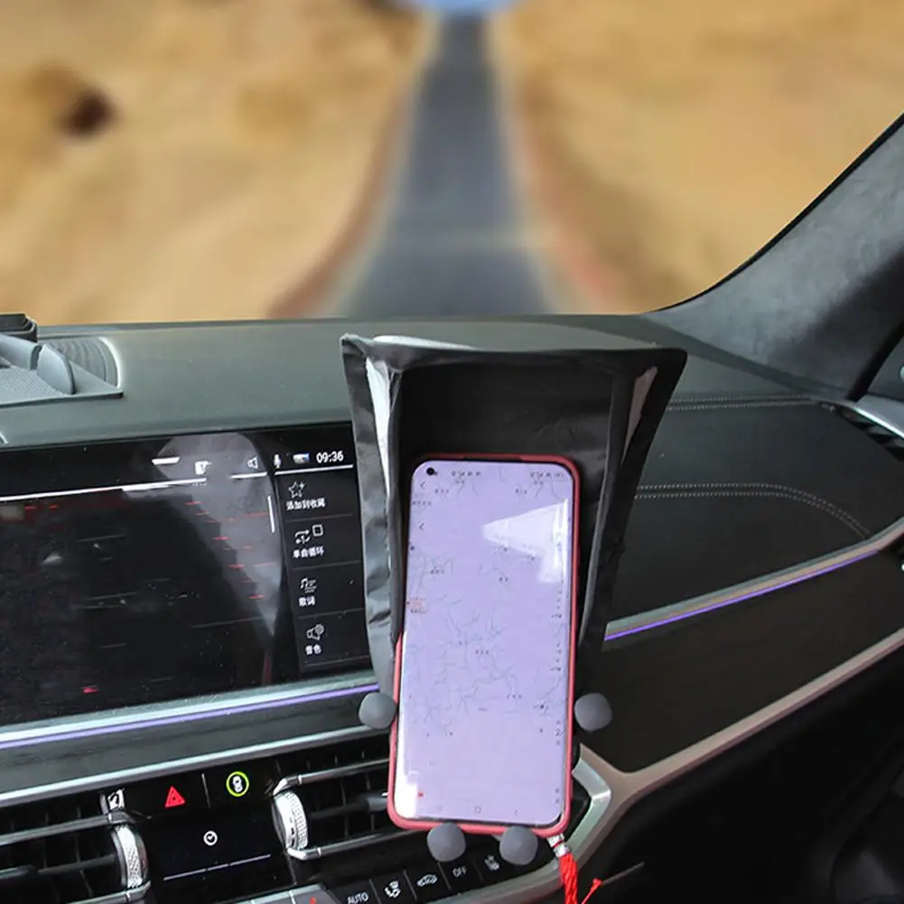 Car Mobile Phone Sunshade Cover, Dashboard Foldable Sun Storable Navigation Holder, Protection, Phone Anti-Glare Cover Trav K0S2