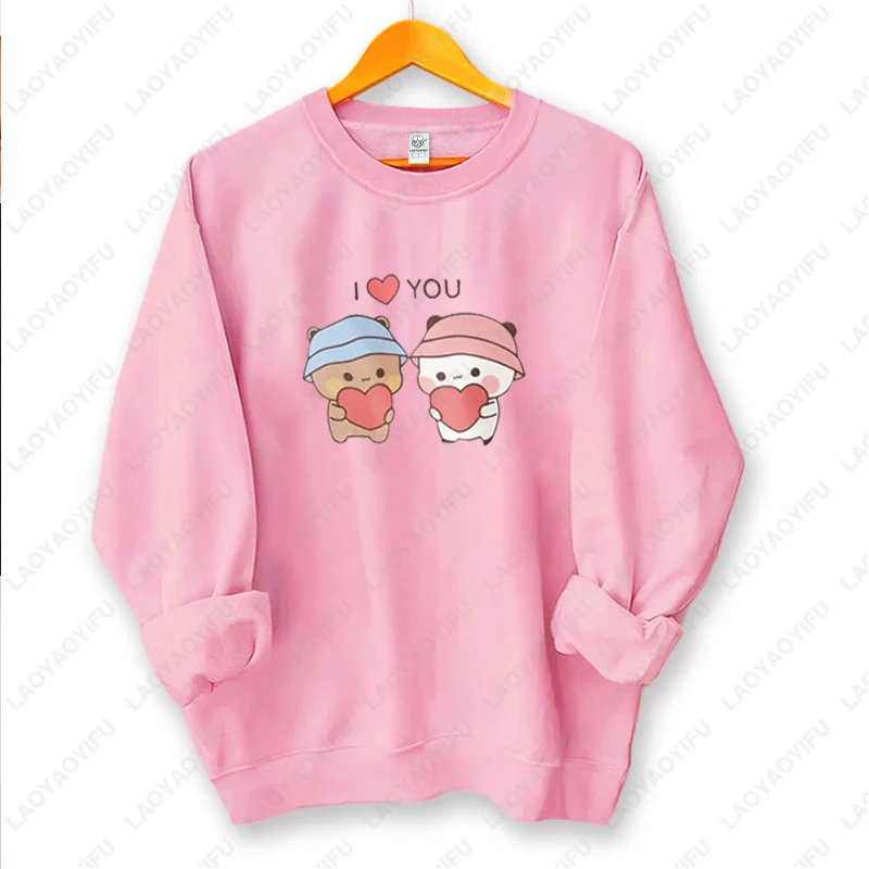 Bubu Dudu زوجين هدية عيد الحب البلوز الرجال النساء Kawaii Harajuku اليابانية أوتاكو البلوز لطيف مضحك للجنسين كل مباراة هوديي #3