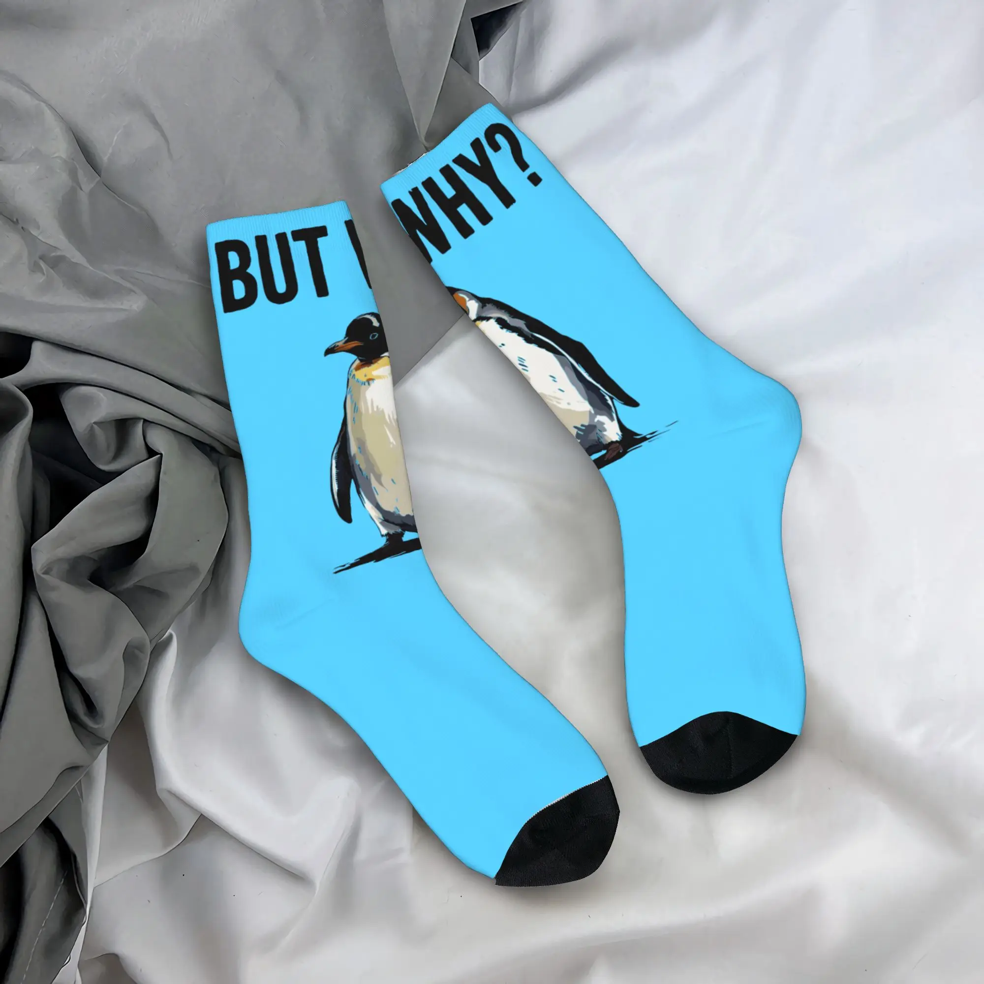 

Nihilist Penguin Stockings Printed Fashion Socks Winter Non Slip Socks Men's Cycling Soft Socks