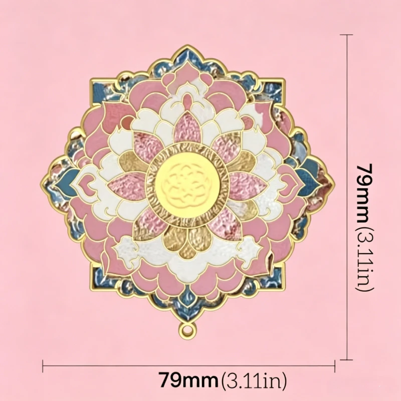 Exquisite Portable Chinese-style Makeup Mirror Emboss Flower Pattern Cosmetic Mirror Metal Makeup Mirror Makeup Home Decor