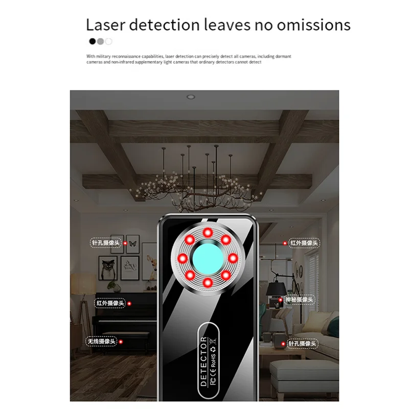 A52T Laser Infrarood Detector Signaal GPS Tracker Mini Bug Finder Anti Detector Aftappen Draadloze Cam Bug Gadget VS K18