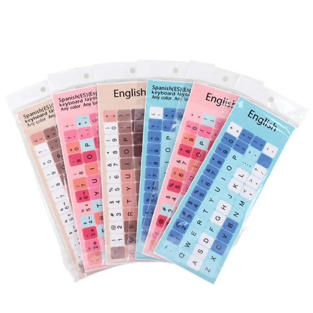 Replacement Russian Letter Keyboard Sticker Spanish English Keyboard Label Wear-resistant Dust-proof Alphabet Layout Computer