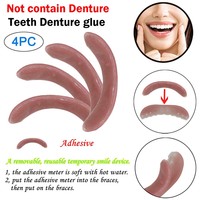 4/8 Pcs Whitening Braces Adhesive Strip Temporary Smile Comfort Fit Cosmetic Teeth Denture Glue For Denture Teeth Beauty ﻿
