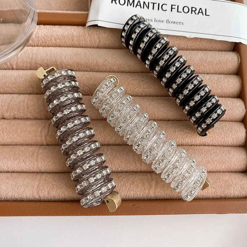 Telephone Line Hair Rope Women Crystal Ponytail High Elastic Hairbands Girls Resin Hair Ties Scrunchies Hair Accessories