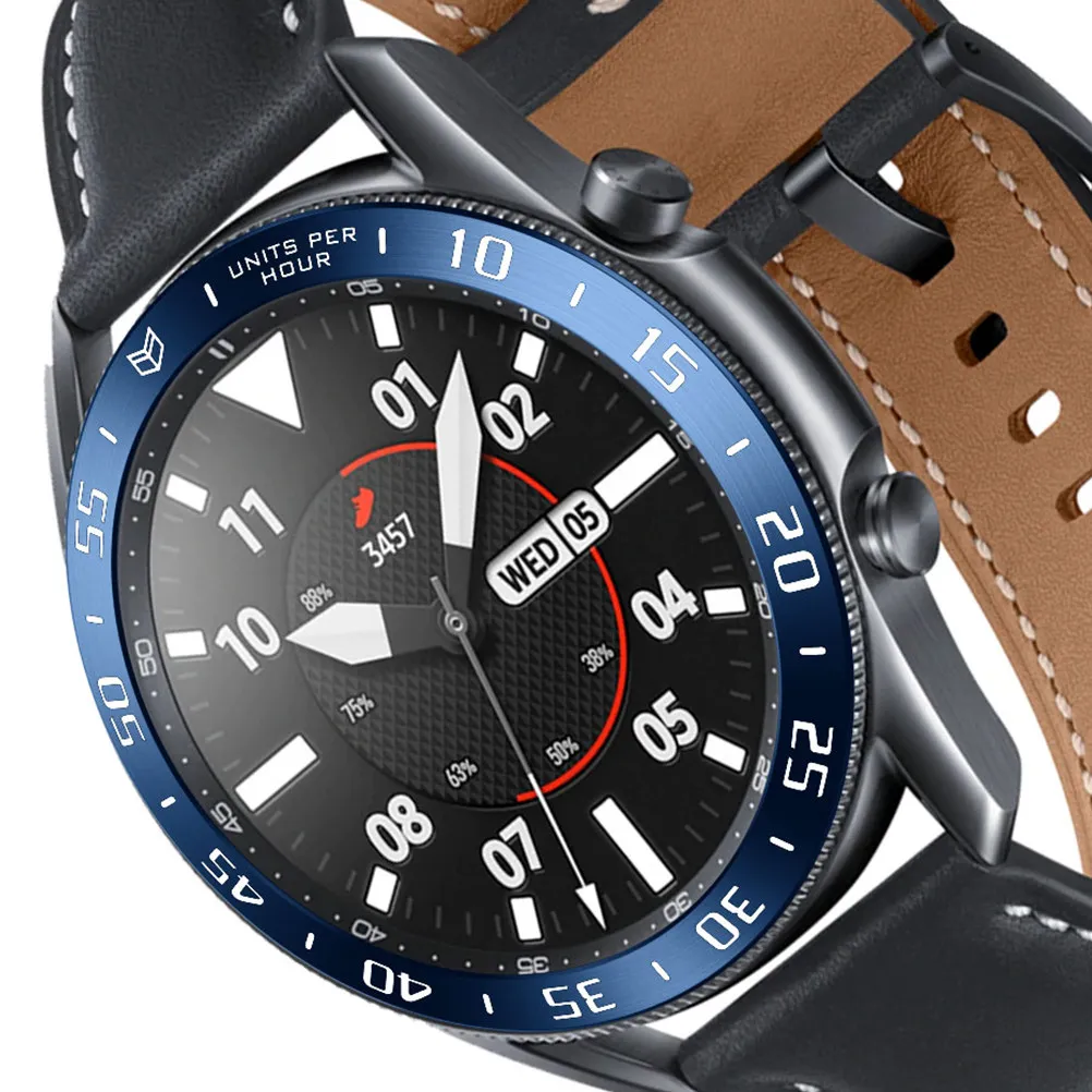 Capa protetora para a luneta de relógio em aço inoxidável, 45 mm, resistente a riscos, acessório de substituição para smartwatch.