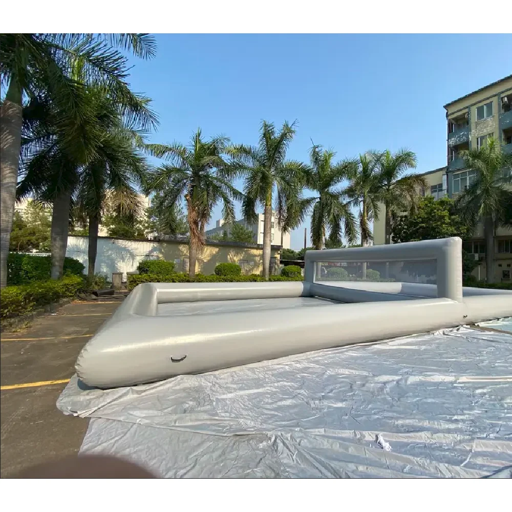 Strong PVC Giant Inflatable Gray Beach Pool Volleyball Court Field Water Play Sport Game for Family Reunion Summer