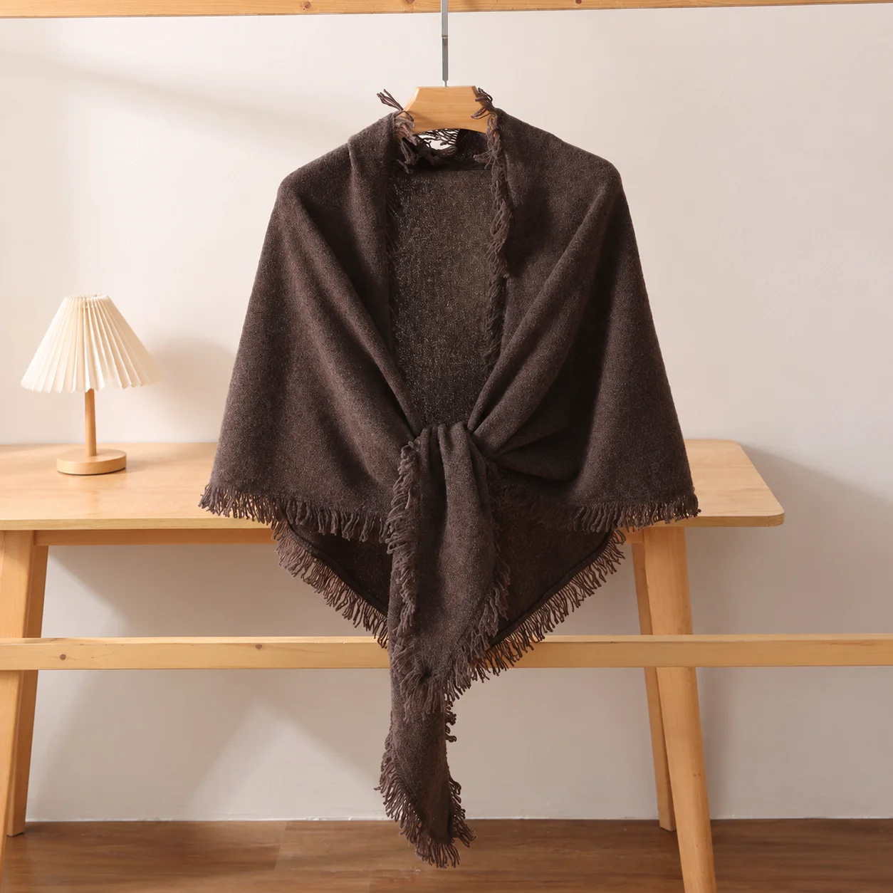 Wool Shawl Sheep Wool Fringe Wrap Scarf Triangle Wrap Scarf Triangle Sheep Wool Scarf For Travel Everyday Fall Outings Seasonal