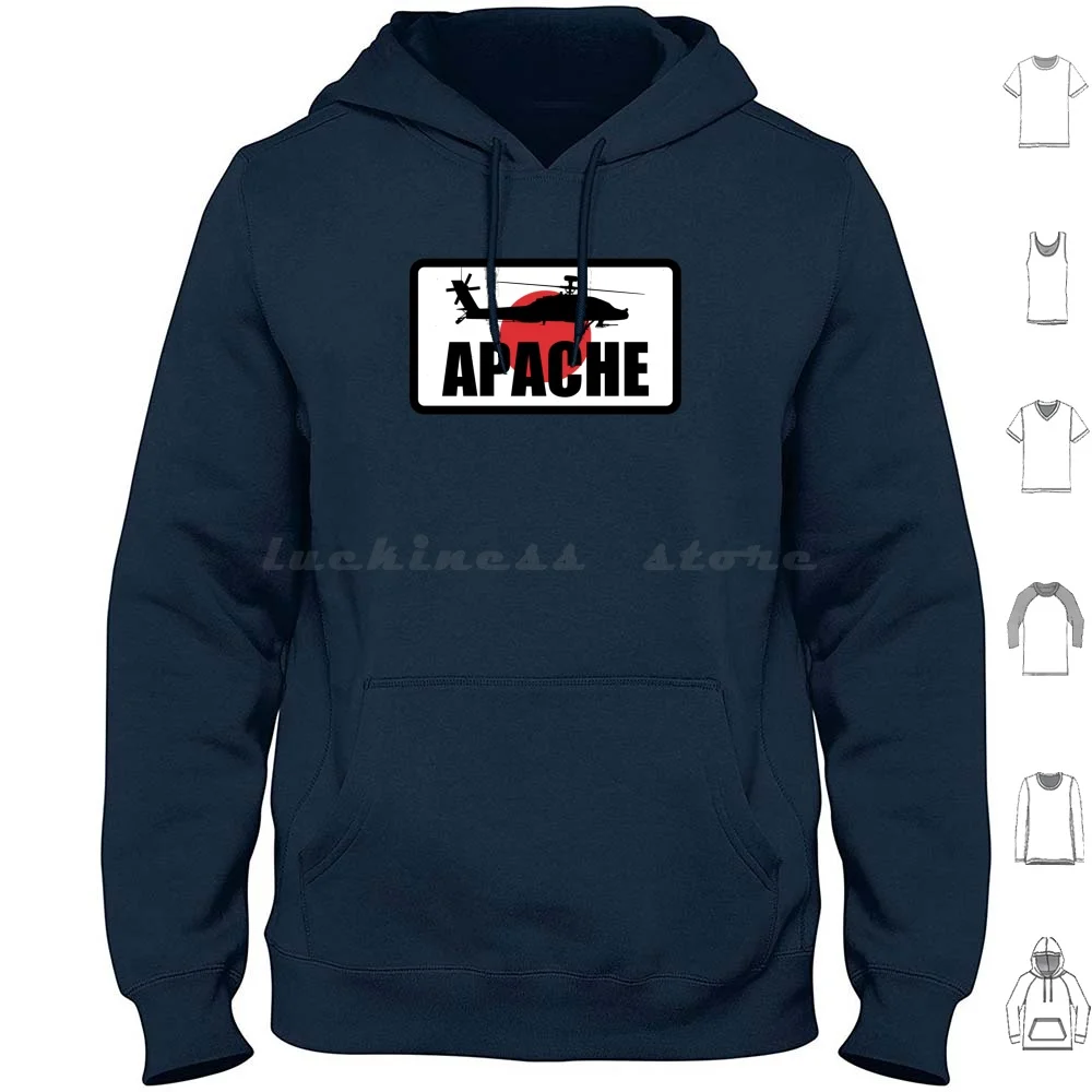 Japan Ah-64 Apache Patch Hoodie Cotton Long Sleeve Japan Air Self Defense Force Japan Air Force Japanese Air Force