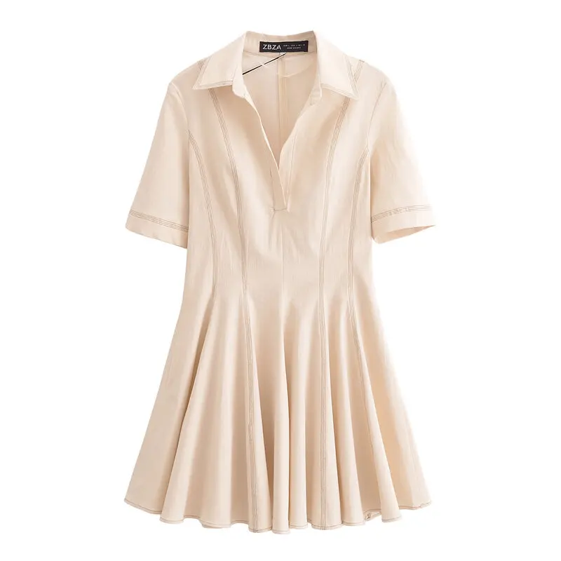 กระโปรงคอปกอเนกประสงค์สำหรับผู้หญิง ฤดูใบไม้ร่วง 2024 สไตล์ลำลอง แฟชั่นทันสมัย เหมาะสำหรับใส่ไปทำงาน