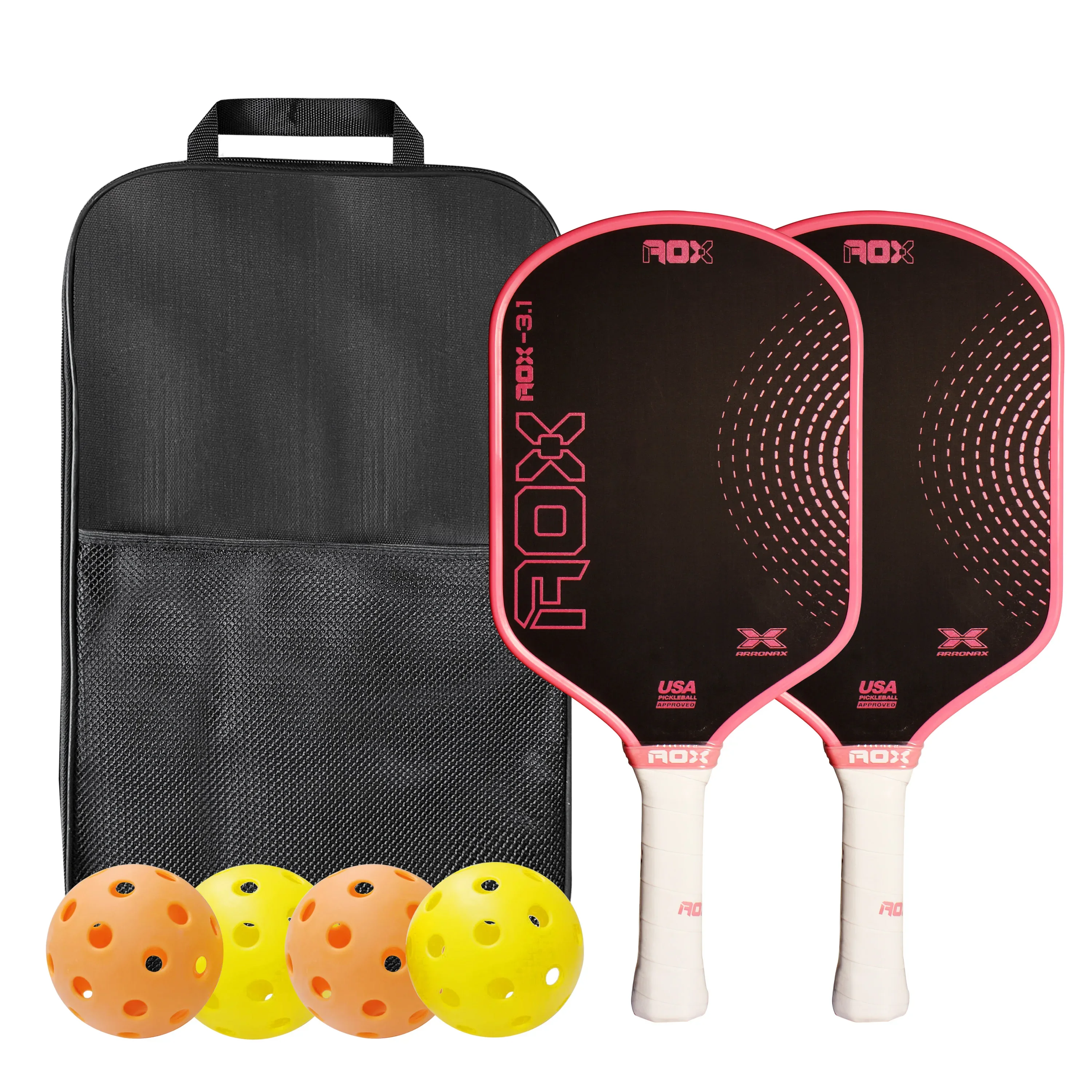 ARRONAX Thermoformed Raw Carbon Fiber Surface For Spin And Control Foam Injected Edges Wide-Body Pickleball Paddle