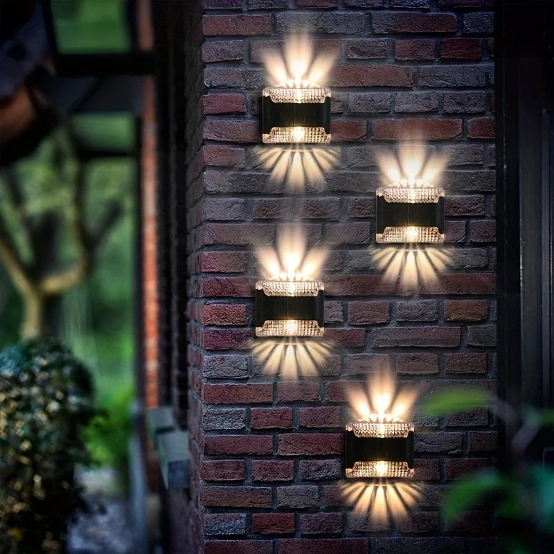 4pc Solar Wall Light: Outdoor LED Entrance Light, Waterproof, Garden Decor, Smart Light-controlled Induction, for Courtyard, Bal