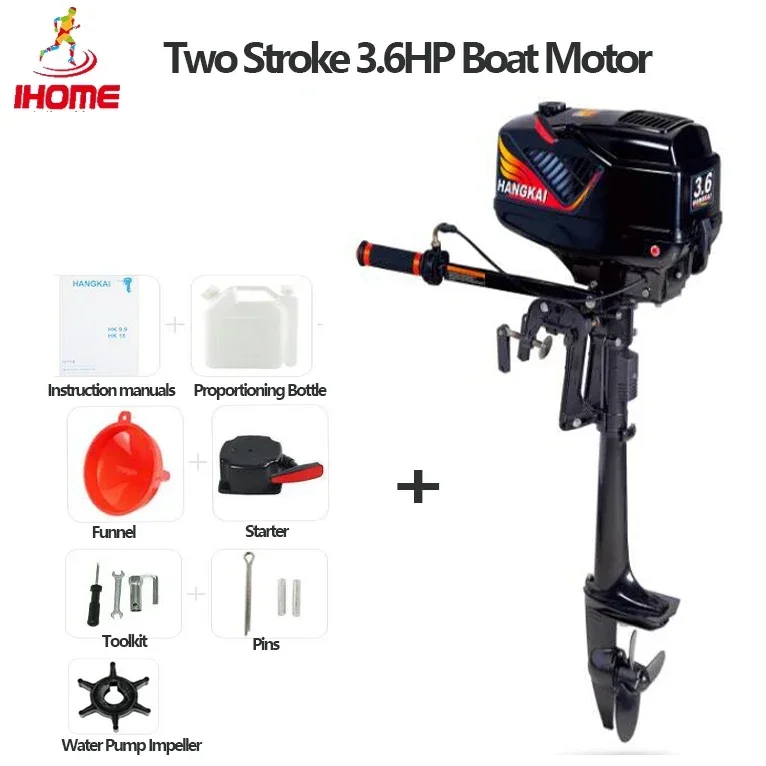 Motor de barco de gasolina de dos tiempos, 3,6 HP, para bote inflable de Kayak de 2,0-2,6 M, potente motor de gasolina para canoa de barco de Kayak