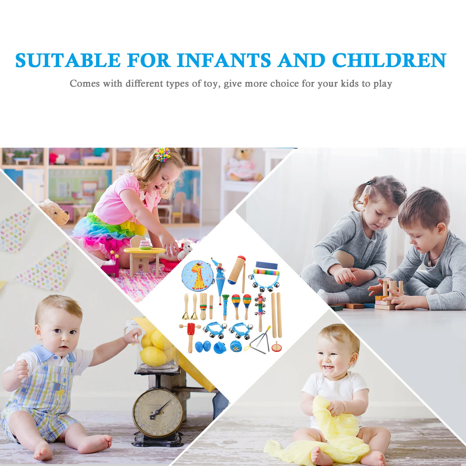 22 stuks kinderen muzikale percussie-instrumenten set vroege educatieve ontwikkeling leren leuk creatief cadeau voor jongens meisjes