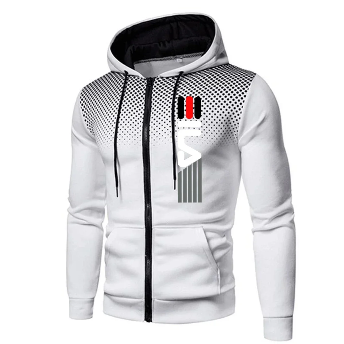 

New autumn and winter zippered casual men's hooded sweatshirt, fashionable outdoor jogging and fitness men's sportswear jacket