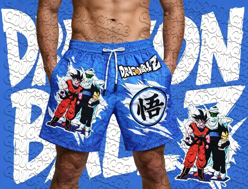 Summer Hot Sale Dragon Ball Z Retro Goku Piccolo Vegeta 3D Print Quick Dry Sports Shorts Unisex Basketball Beach Board Shorts