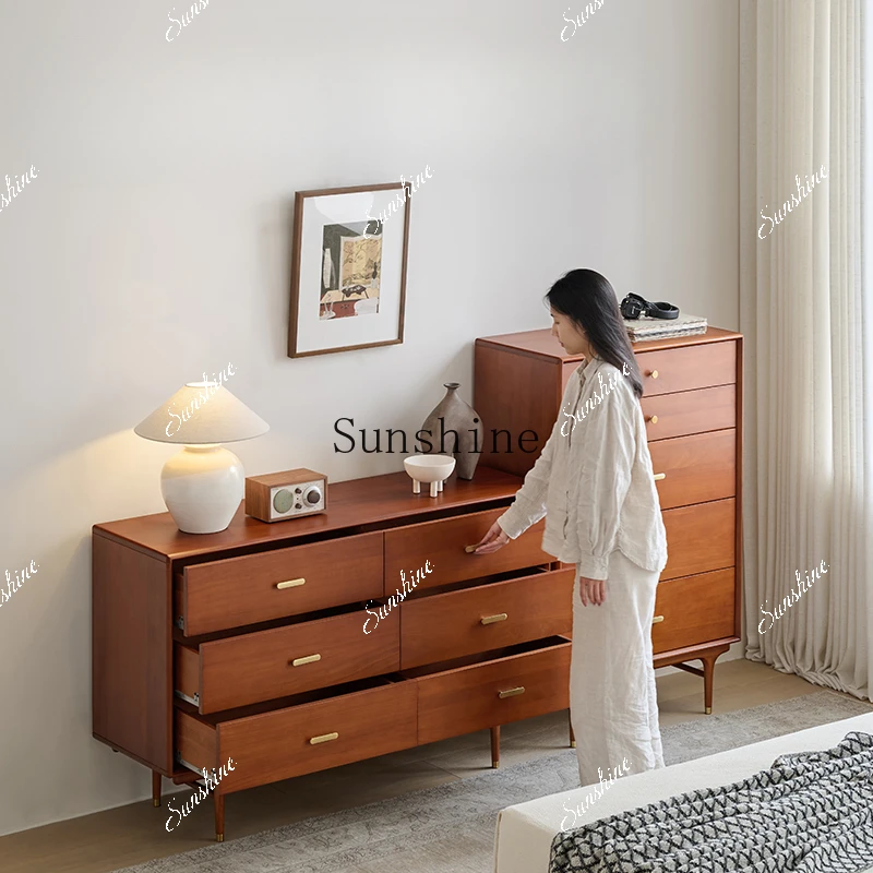 

Medium antique solid wood chest cabinet Nordic retro wall drawer storage cabinetM