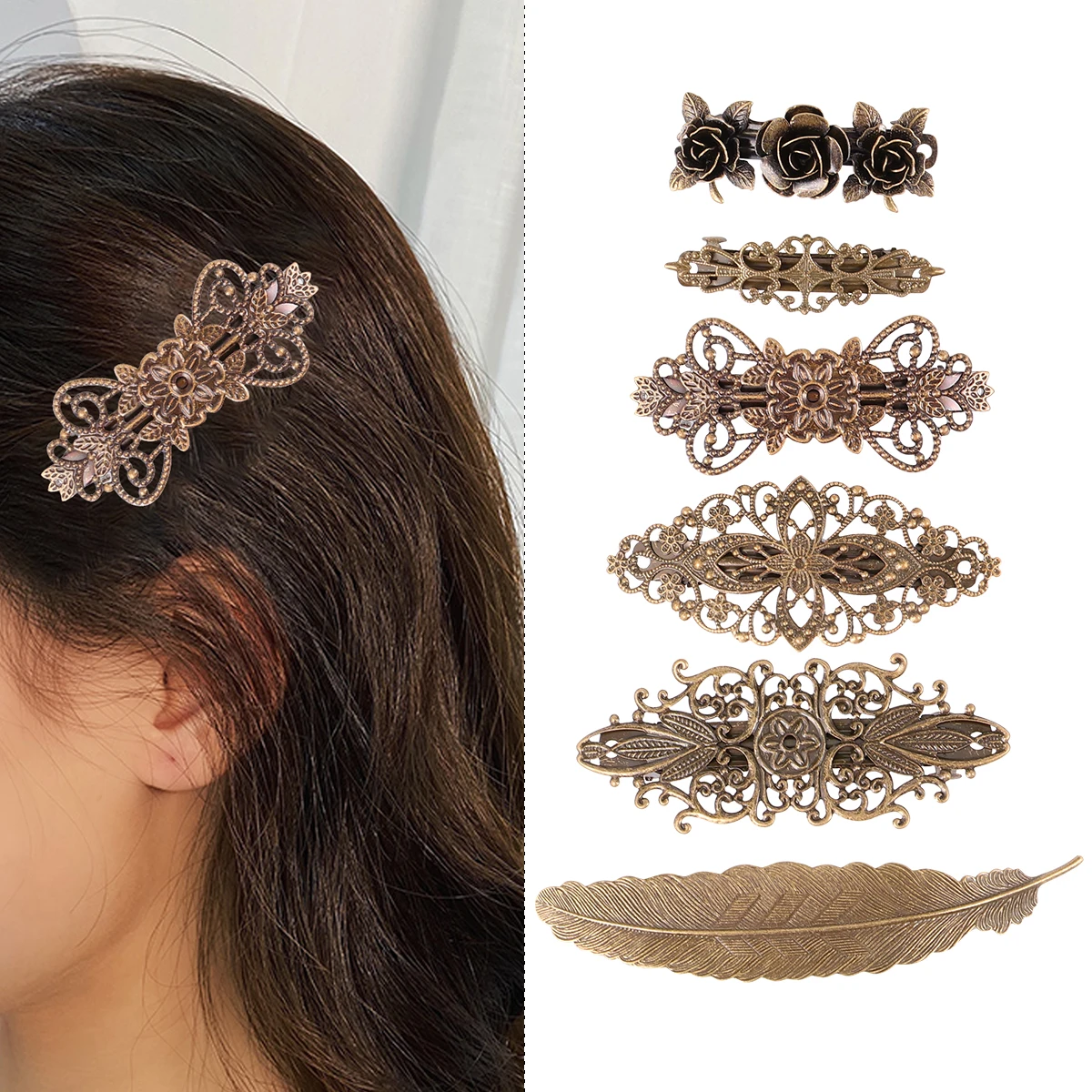 

6 Pcs Vintage Hairpin Clip Accessories Headdress European Style Suits for Women