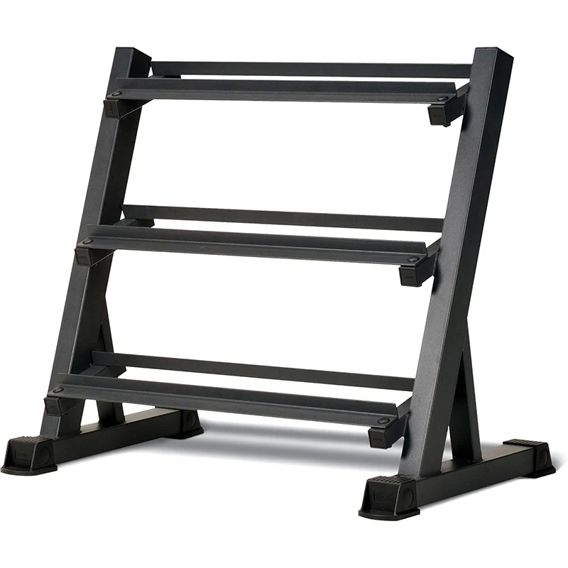 3-Tier Heavy Duty Steel Dumbbell Storage Rack, Integrated Structure For Home And Commercial Fitness Indoor Use