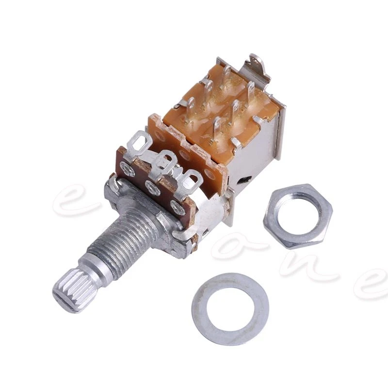B500K Potentiometer Push Pull Splined DPDT Pot Shaft18mm Electric Guitar