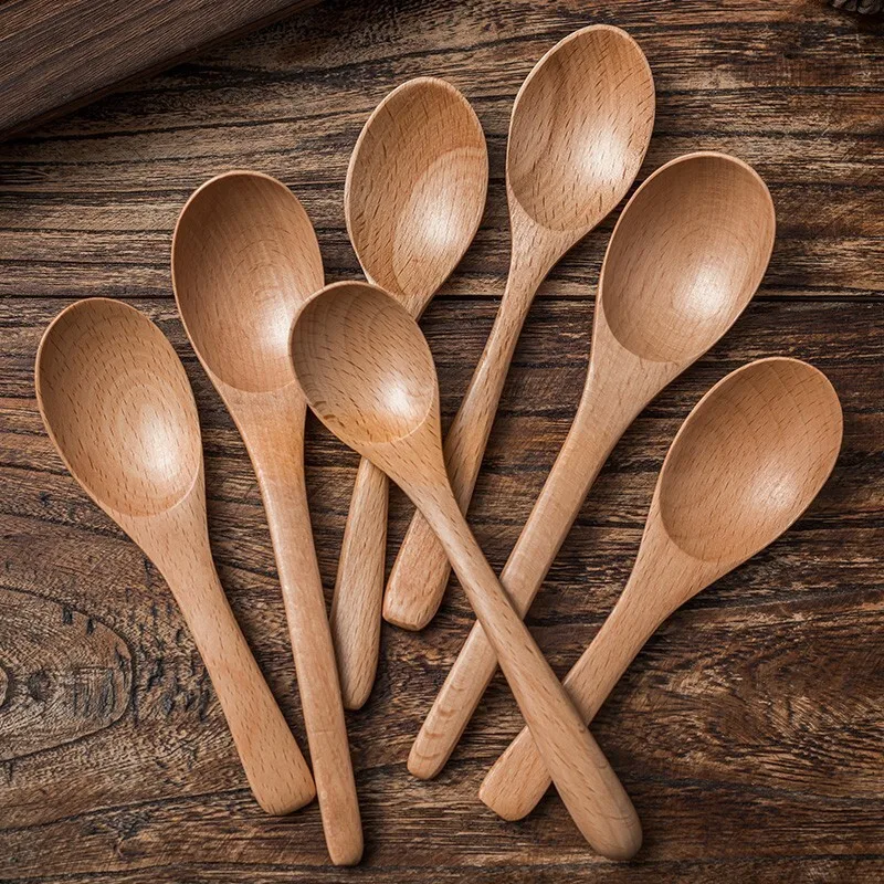 

Красивый и высококачественный японский послеобеденный чай с длинной ручкой, кофе, десерт, мед, деревянная ложка, суп