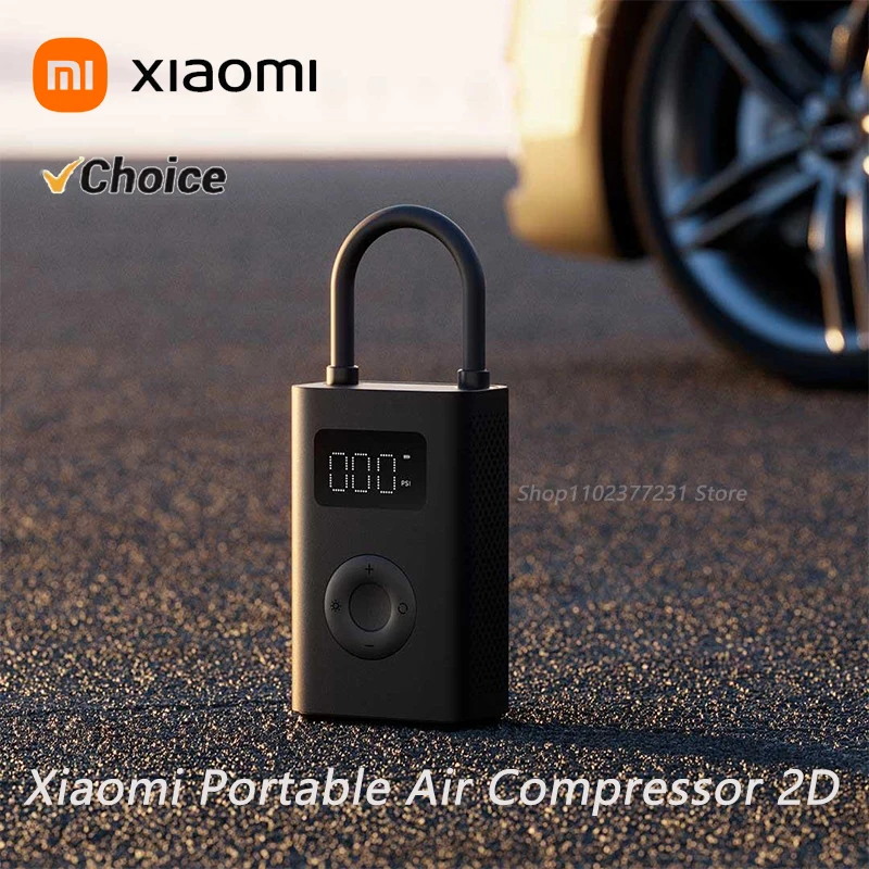 

Портативный воздушный компрессор Xiaomi Inflatable Treasur 2D 2000 мАч для велосипедов, автомобилей, мотоциклов и мячей