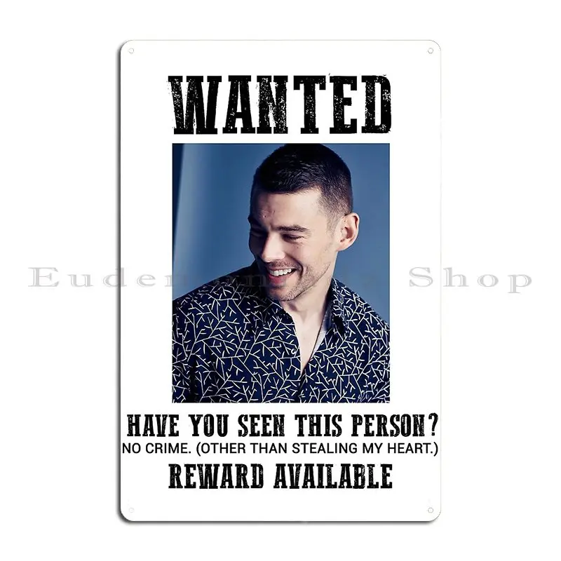Wanted Brian J Smith Metal Sign Poster Rusty Garage Decoration Plaques Designing Garage Tin Sign Poster