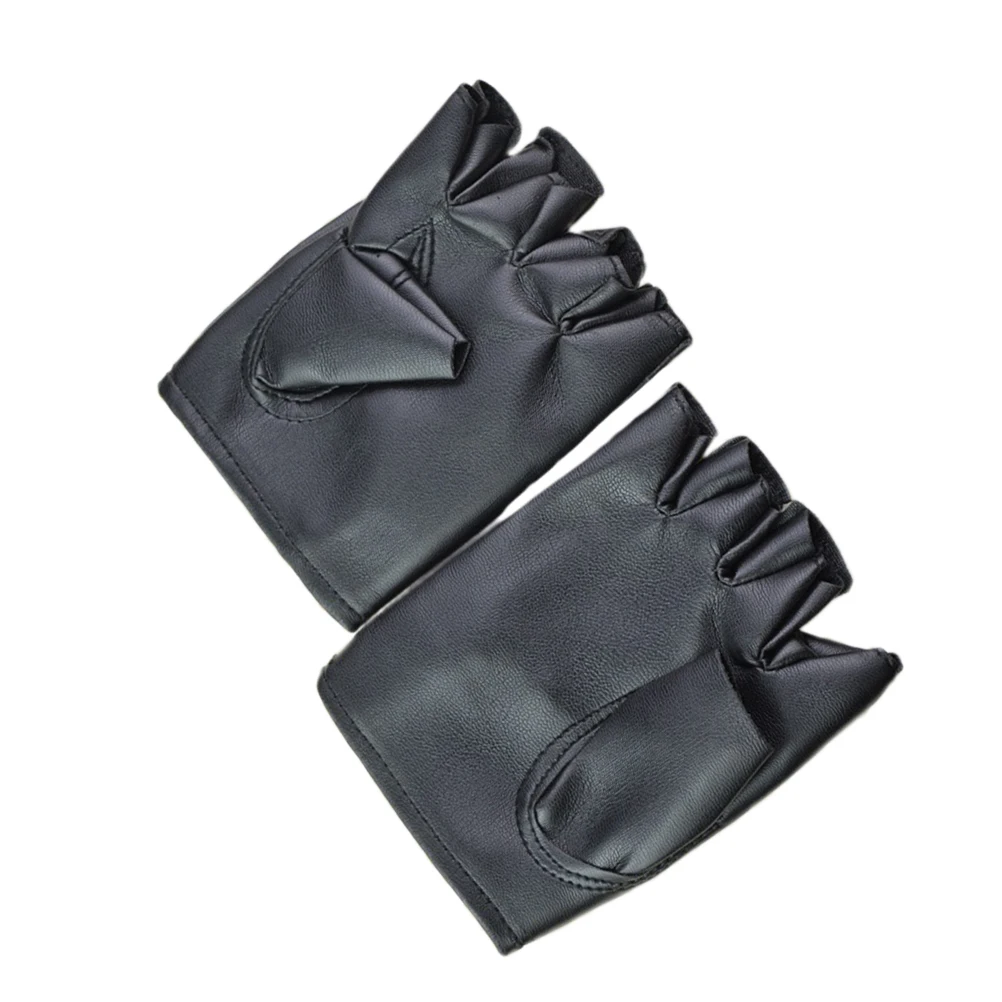 

Punk Gloves Men Half-Finger Black Steampunk Sports Fingerless Adults Rivet Thermal Outdoor Cycling Gloves Winter Warm