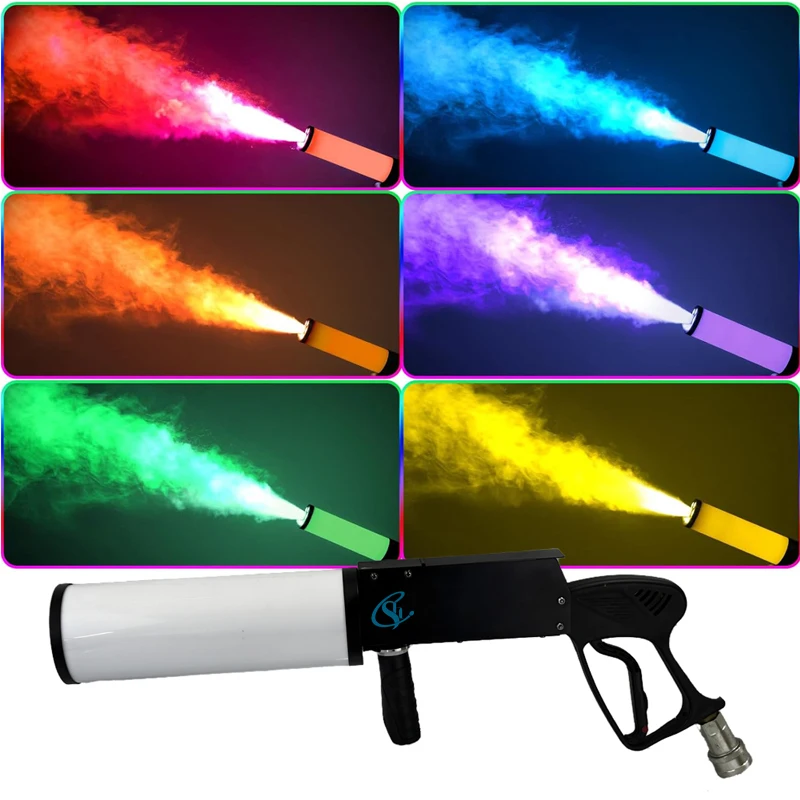 handheld colorido led smoke gun rgb fog machine stage effect atomizer co2 casamento dj disco party 01