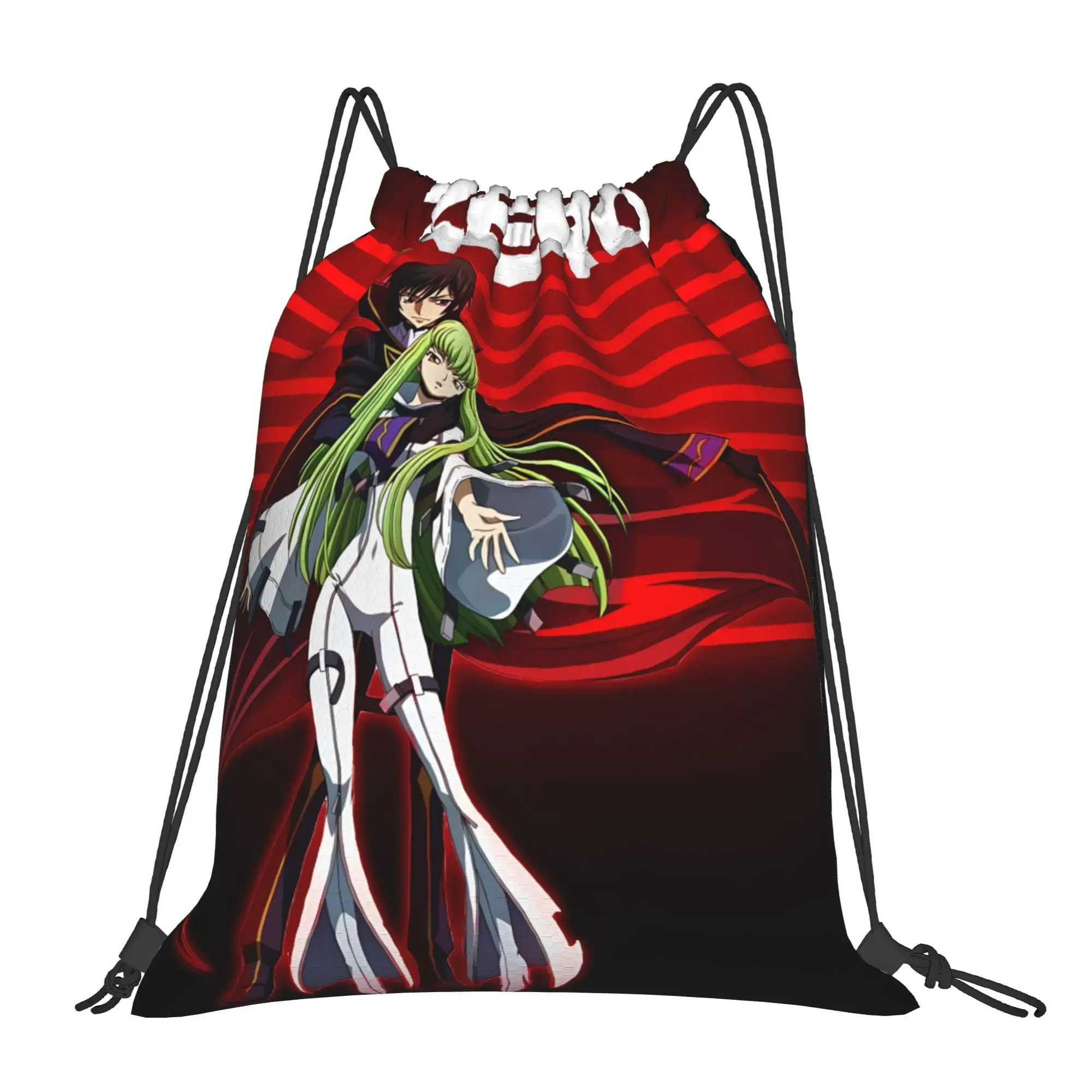 1 pc Zero & C.C Code Geass Kawaii Drawstring Bags Travel Shoe Clothes Storage Multi-function Teen Portable