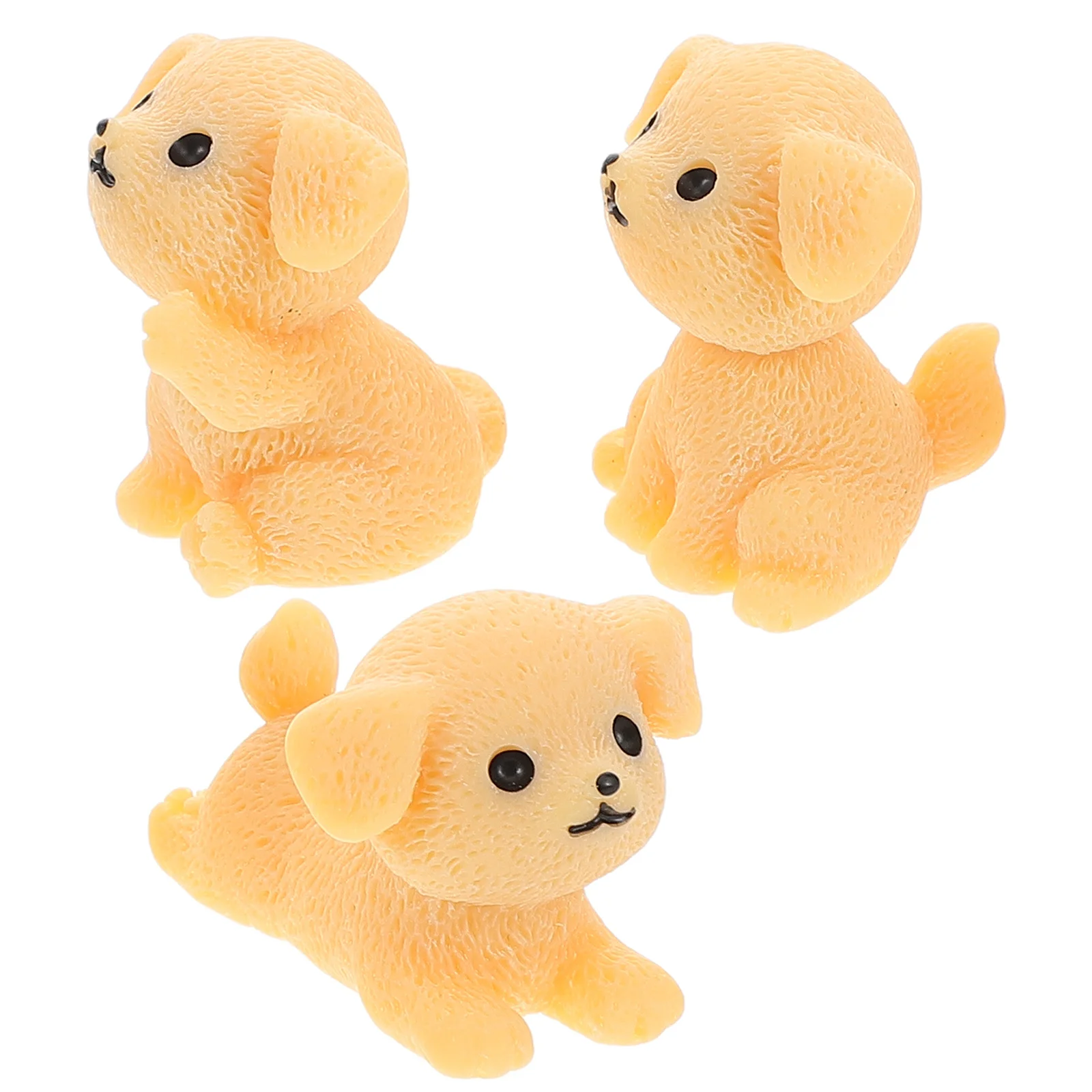 

3Pcs Golden Retriever Small Dog Statues for Car Interior Dashboard Creative Landscape Decoration Resin Home Office Desk