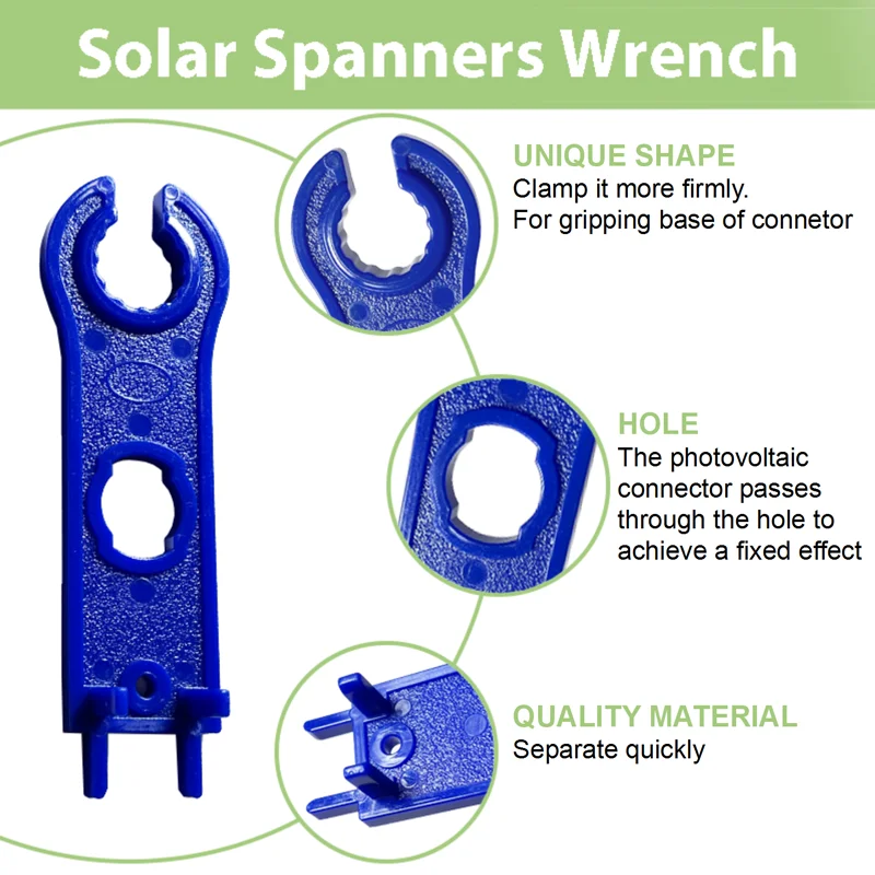Solar Panel PV Spanner MC Connector Disconnect Tool Wrench ABS Plastic Pocket Solar Connector Wrench 2 PCS 1/2/5/10 Pairs