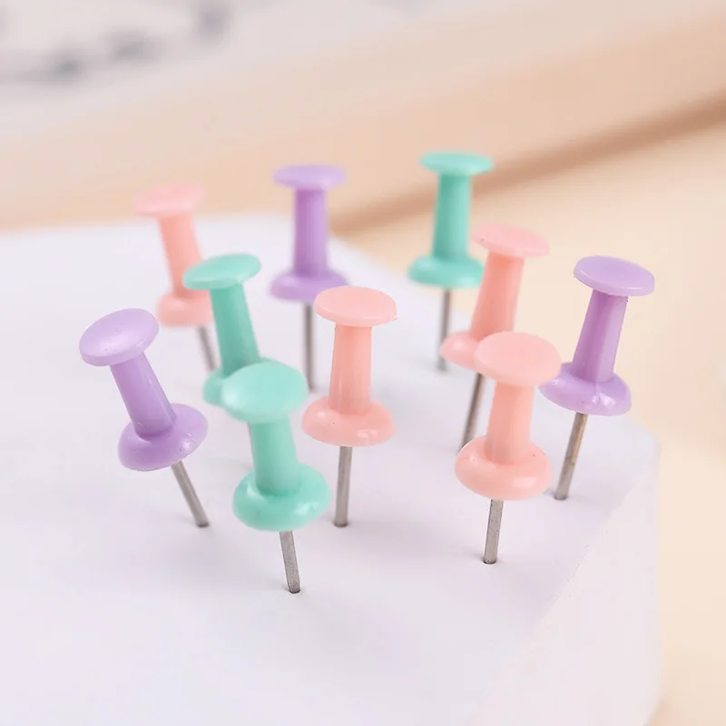 50Pcs/Box Macaron Color Push Pins Thumb Thumbtack Board Pins Plastic Drawing Photo Wall studs Office School Supplies 23mm