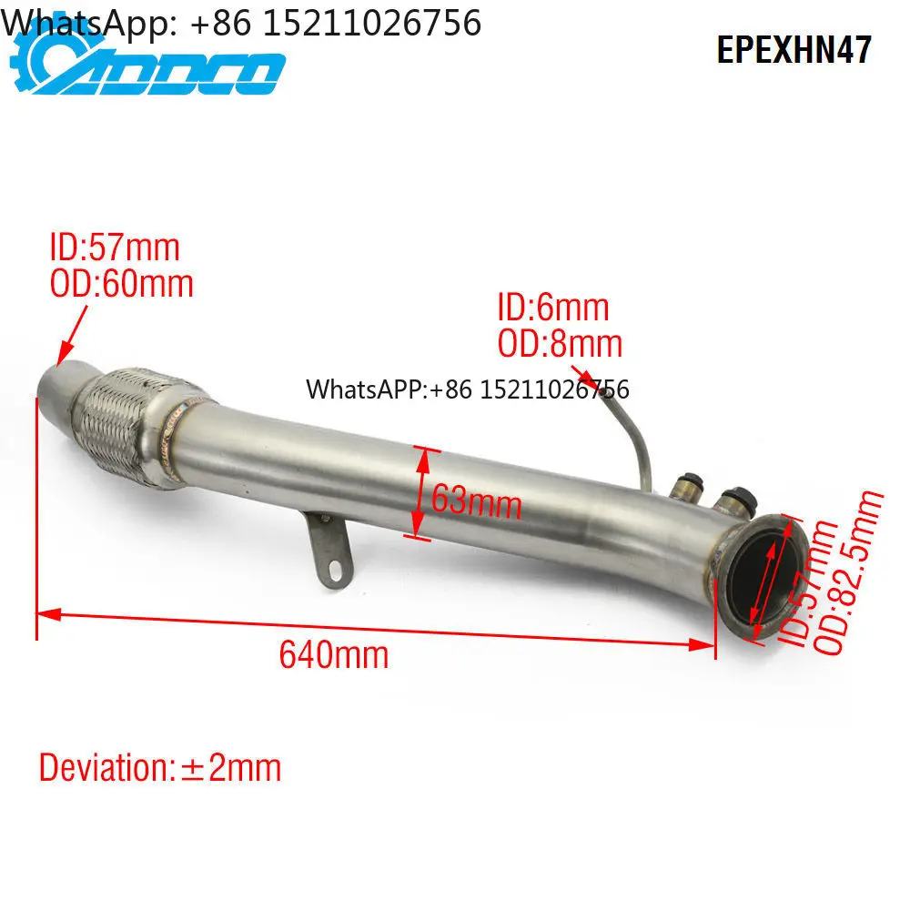 EPMAN Stainless Steel Turbo Exhaust Downpipe for BMW Serie 3 E92 E93 320d N47 Engine EPEXHN47