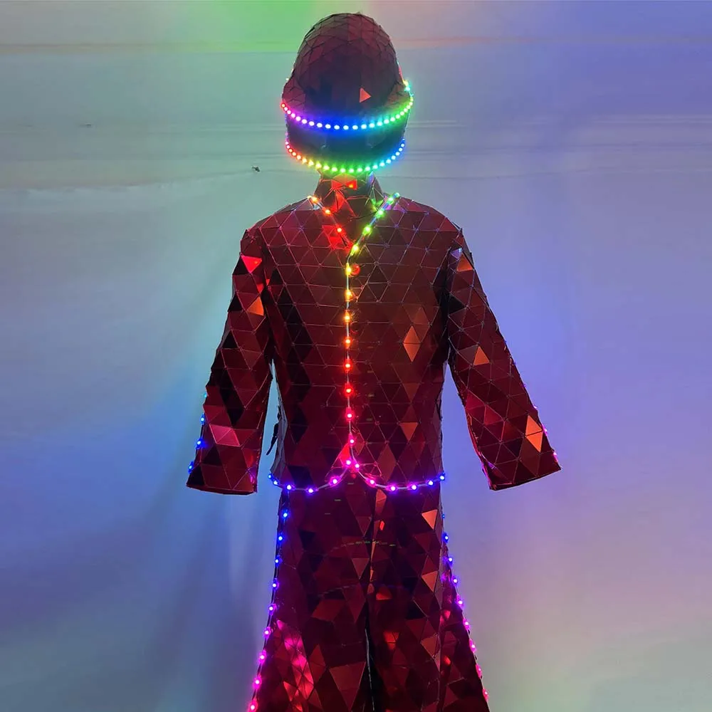 

LED Light Up Stilts Costume for Halloween Carnival Glowing Performance Party Outfit Handmade Design