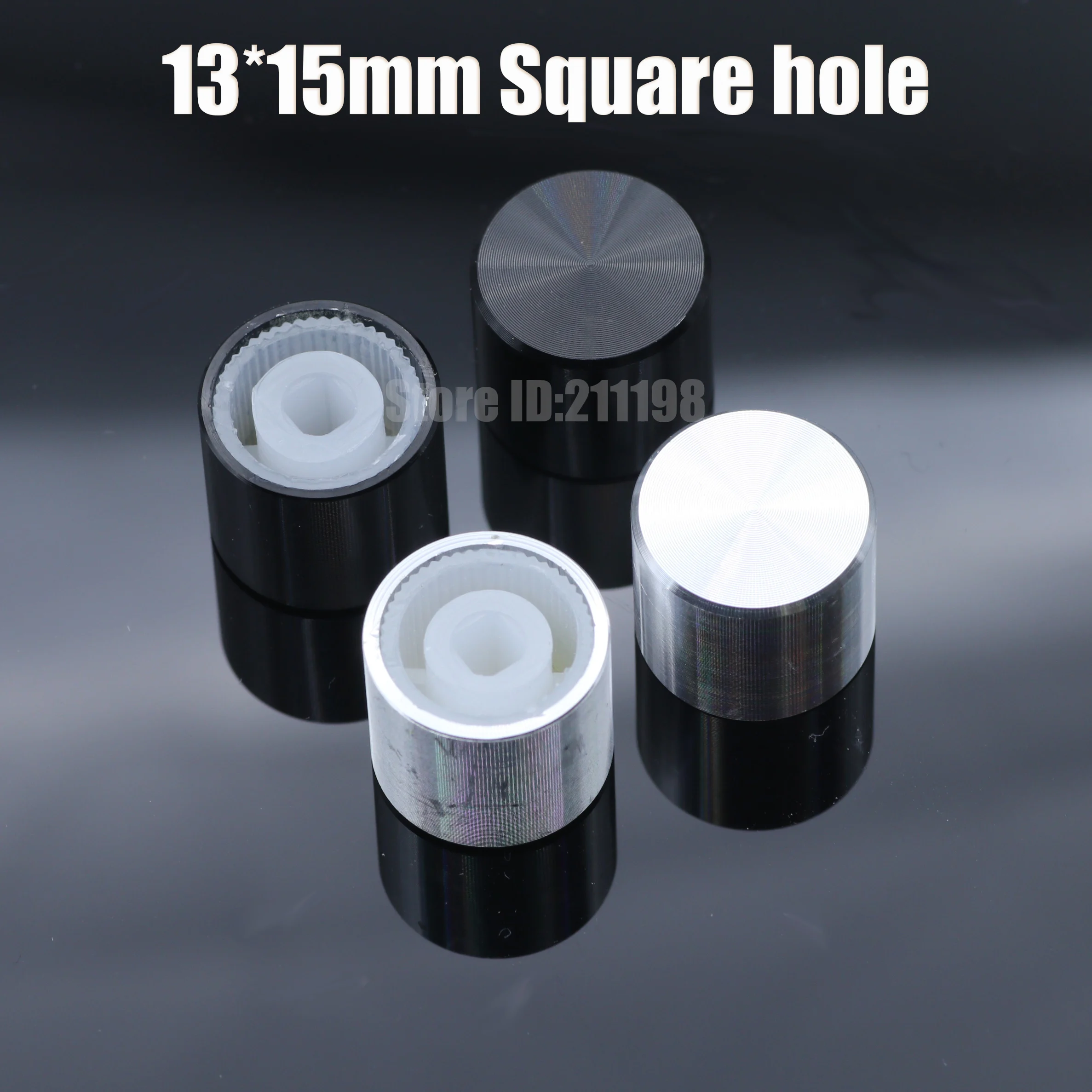 5Pcs/Lot Knob Knob Aluminum Silver Aluminum Ecru Diameter 15Mm Height 13Mm Plastic Heart And Slotted Button Cap
