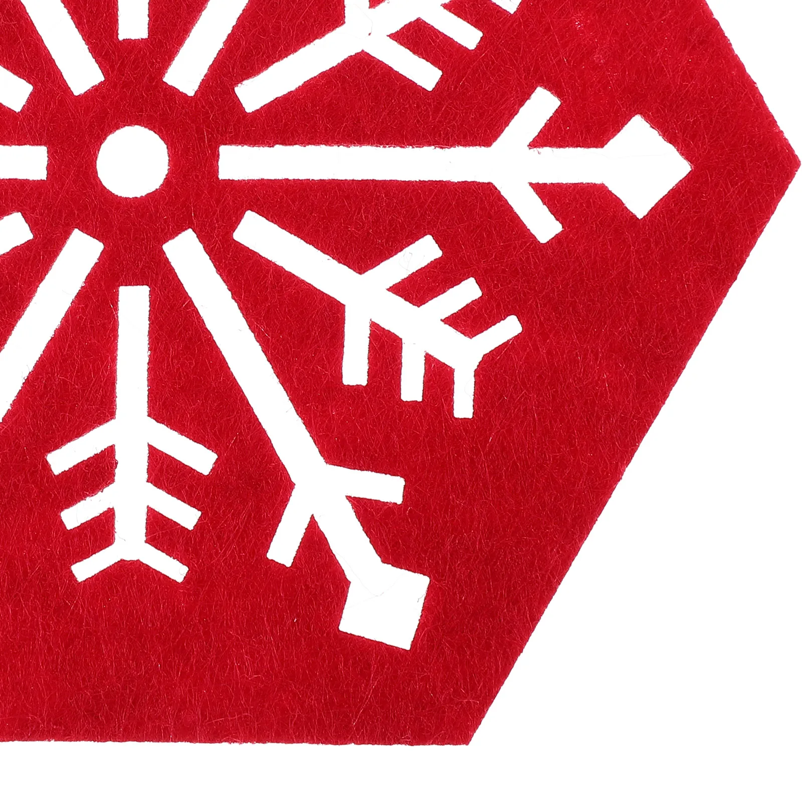

4pcs Christmas Snowflake Hexagon Placemats Cup Heat Resistant Cloth Table Mats Decorative Mats For Home Cafe Restaurant