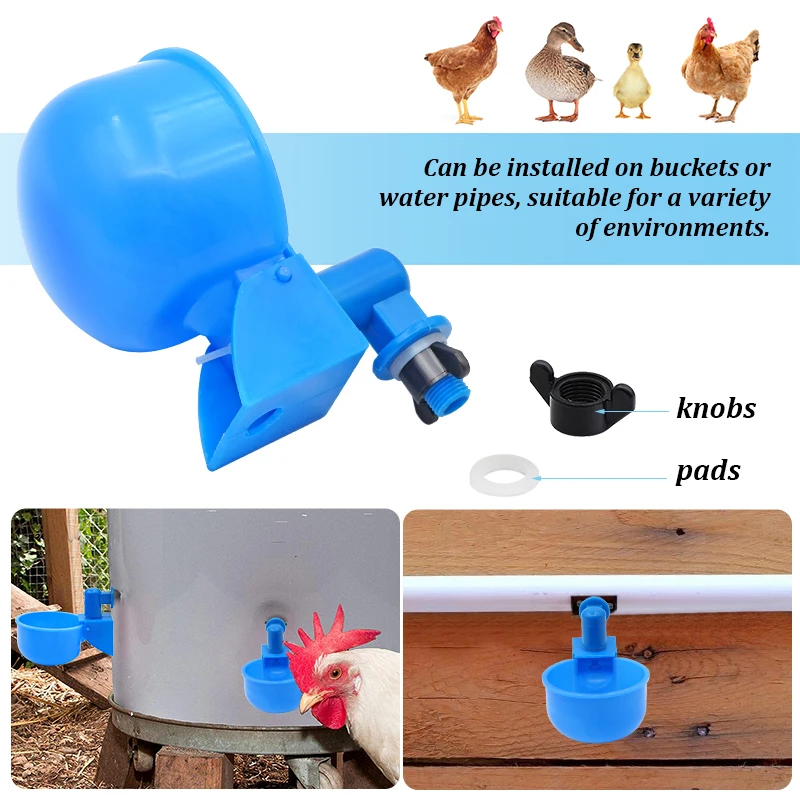 5/10/20 Pcs Automatic Chicken Drinker Bowl Poultry Bird Water Cups Duck Drinking Machine Hanging Drinking Bowls Water Dispenser