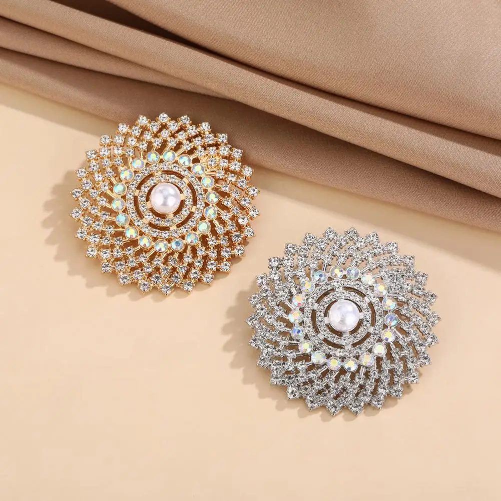 Anti-rust Brooch Pin Sunflower Brooch Pin for Women Rhinestone Badge Decorative Collar Accessory for Dress Coat Shawl for Mother