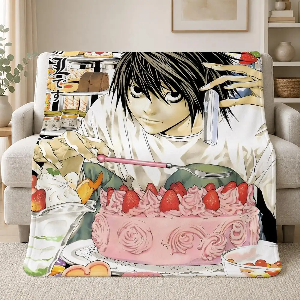 Dark Detective Anime Character L Lawliet Throw Soft Plush Flannel Throw Blanket Sofa Bed Travel Home Decor