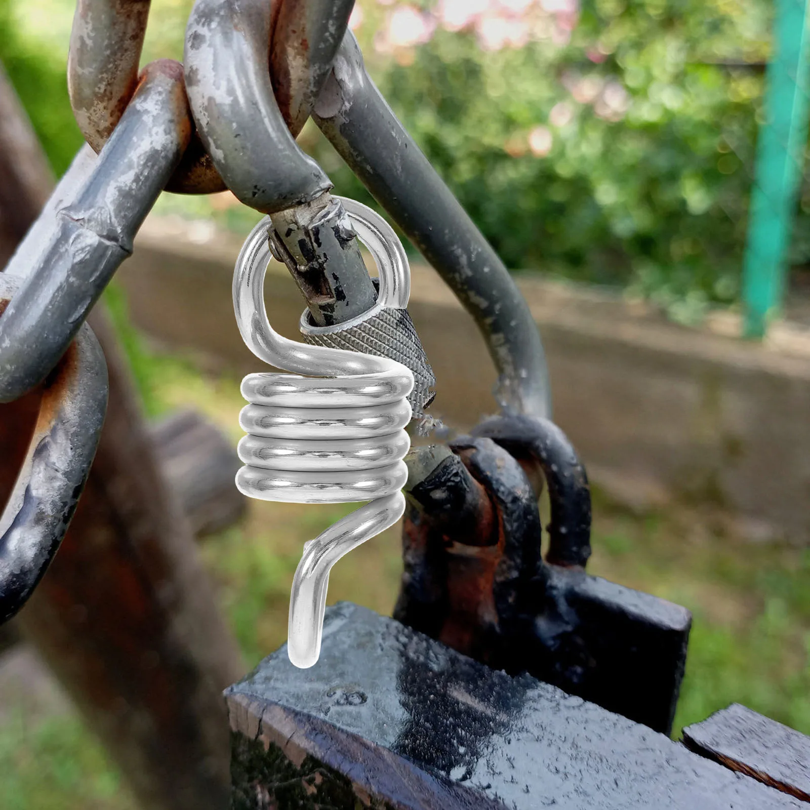 

2Pcs Stainless Steel Hammock Spring Durable Heavy Duty Coil Hardware for Porch Swing Chair Hanging Rope Cradle Extension Spring