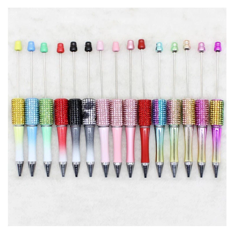 50pcs Newest Rhinestone Pen DIY Diamond Beaded Ballpoint Pens Creative Gift Pen School Office Supplies Student Supplies