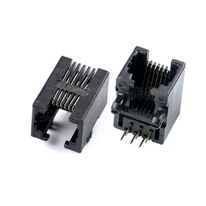 10 PCES Phone Patch RJ11 gebogener Pin 95001 4p4c 6p6c 6p4c 8p8c weiblicher Jack -PCB -Anschluss 6 Hauptverkaufsadresse RJ11 - №6