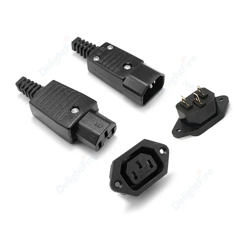 IEC C13 C14 Plug Adapter Replacemen 250V 10A Electrical Socket PDU UPS Rewirable Wiring Plug Battery Receptacle AC Outlet