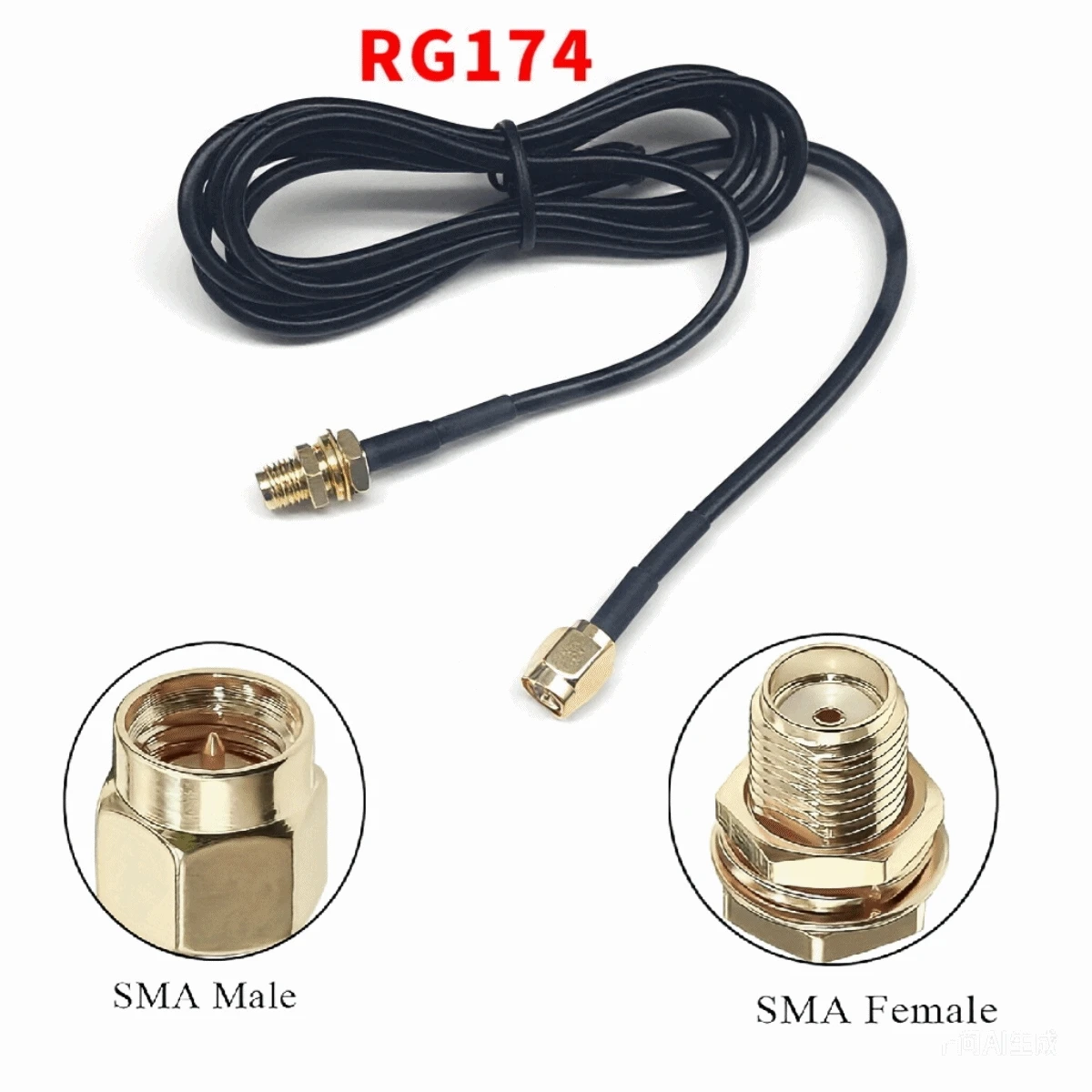 

RG174 SMA Extension Cable SMA Male to Female Low Loss Coaxial Cable Extender 1M 2M 3M 5M for GPS LTE 4G 5G WiFi Radio Antennas